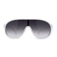 thumbnail image 1 of Iconic 80s Oversize Shield Racer Sport Plastic Sunglasses White Smoke, 1 of 4