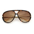 thumbnail image 1 of Iconic 80s Oversized Round Racer Metal Arm Plastic Sunglasses Tortoise - Brown, 1 of 8