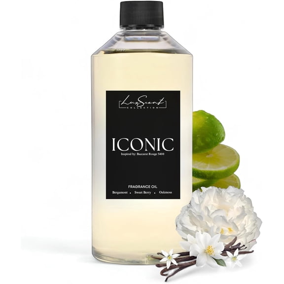 Iconic Aroma Diffuser Oil 500 ml - Scent Includes Bergamot, Sweet Berry & Oakmoss - Luxury Hotel Diffuser Oil - Oils for Aromatherapy - Fits in Any Diffuser