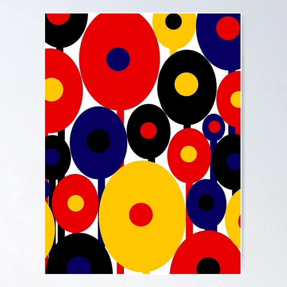 Iconic Art Nouveau Abstract Geometric Floral Pattern In Primary Colors ...