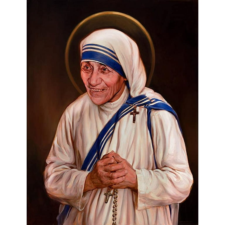 Iconic Arts Laminated 15x20 Poster: Mother Teresa - Helping Small