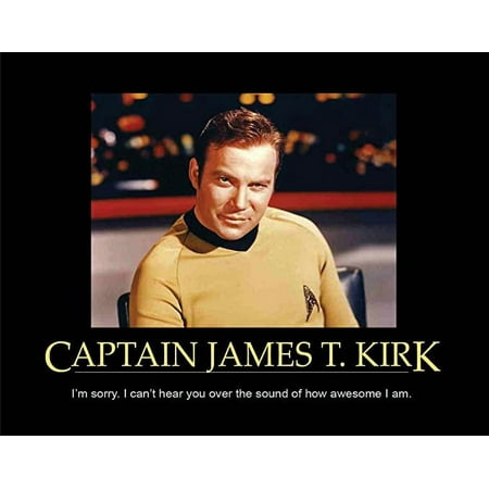 Iconic Arts Laminated 20x16 Poster: Demotivational Captain Kirk