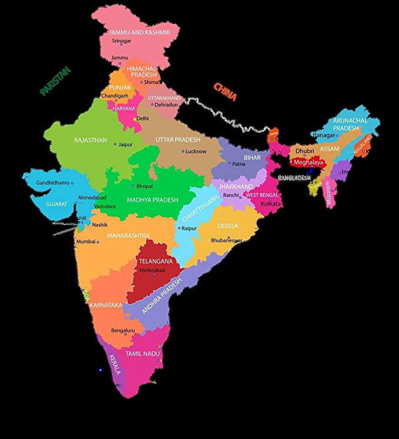 Iconic Arts Laminated 24x26 Poster India Map Philippines Ubuy