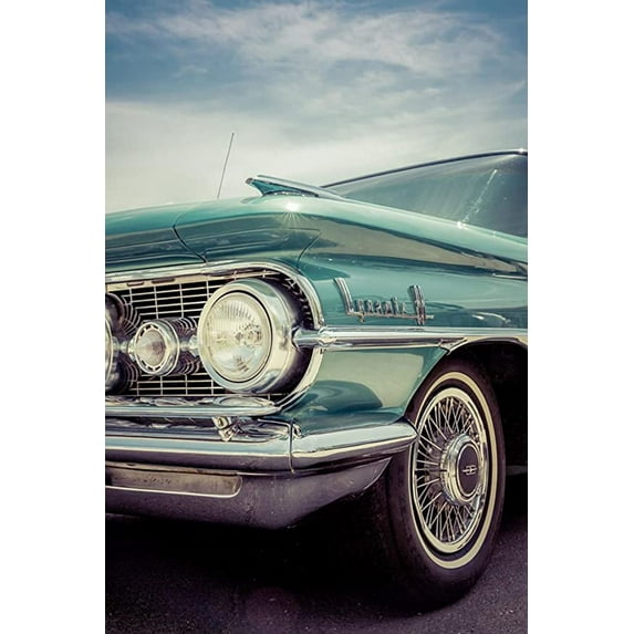 Iconic Arts Laminated 24x36 inches Poster: Oldtimer Vintage Auto Us Car Muscle Car Classic Retro Vehicle Chrome Cadillac Old Rarity Luxury Nostalgia