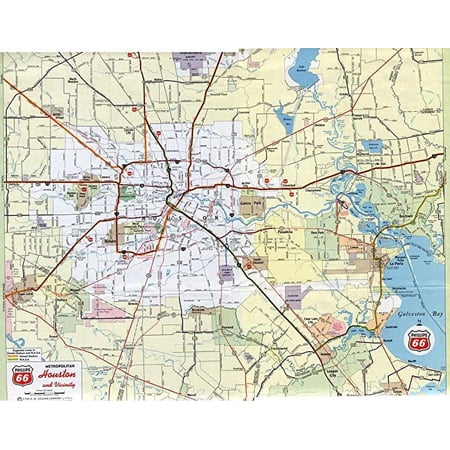 Iconic Arts Laminated 30x24 Poster: Related Keywords Suggestions for Houston Road map