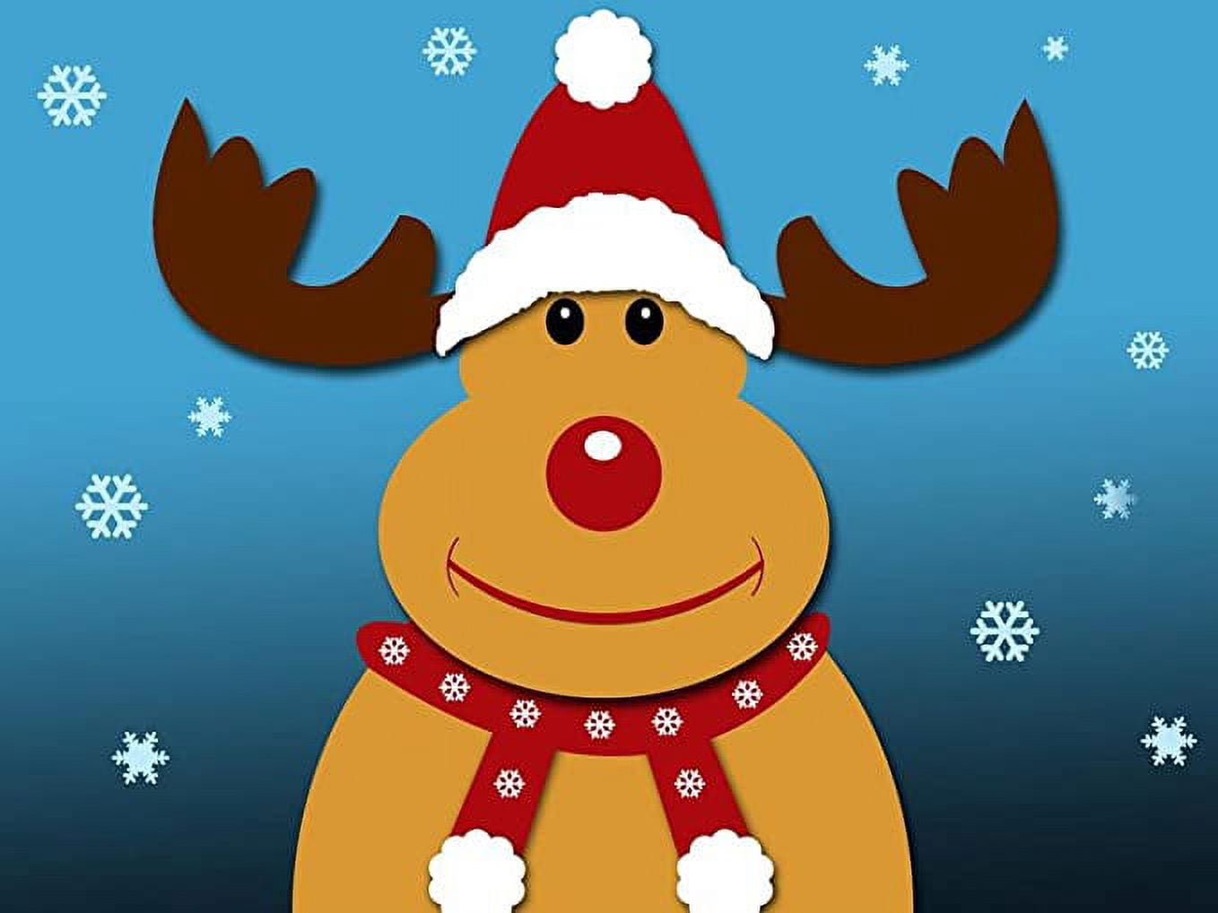 Iconic Arts Laminated 32x24 inches Poster: Christmas Reindeer Rudolph ...