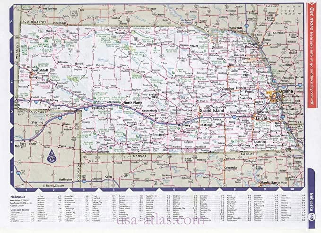 Iconic Arts Laminated 33x24 Poster: Nebraska Road Map My Blog - Walmart.com