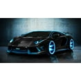 thumbnail image 1 of Iconic Arts Laminated 42x24 Poster: tron Lamborghini Aventador HDvaporwave Lamborghini car Digital Art 4k hd HDvellano Wheels Lamborghini Aventador Wide, 1 of 4