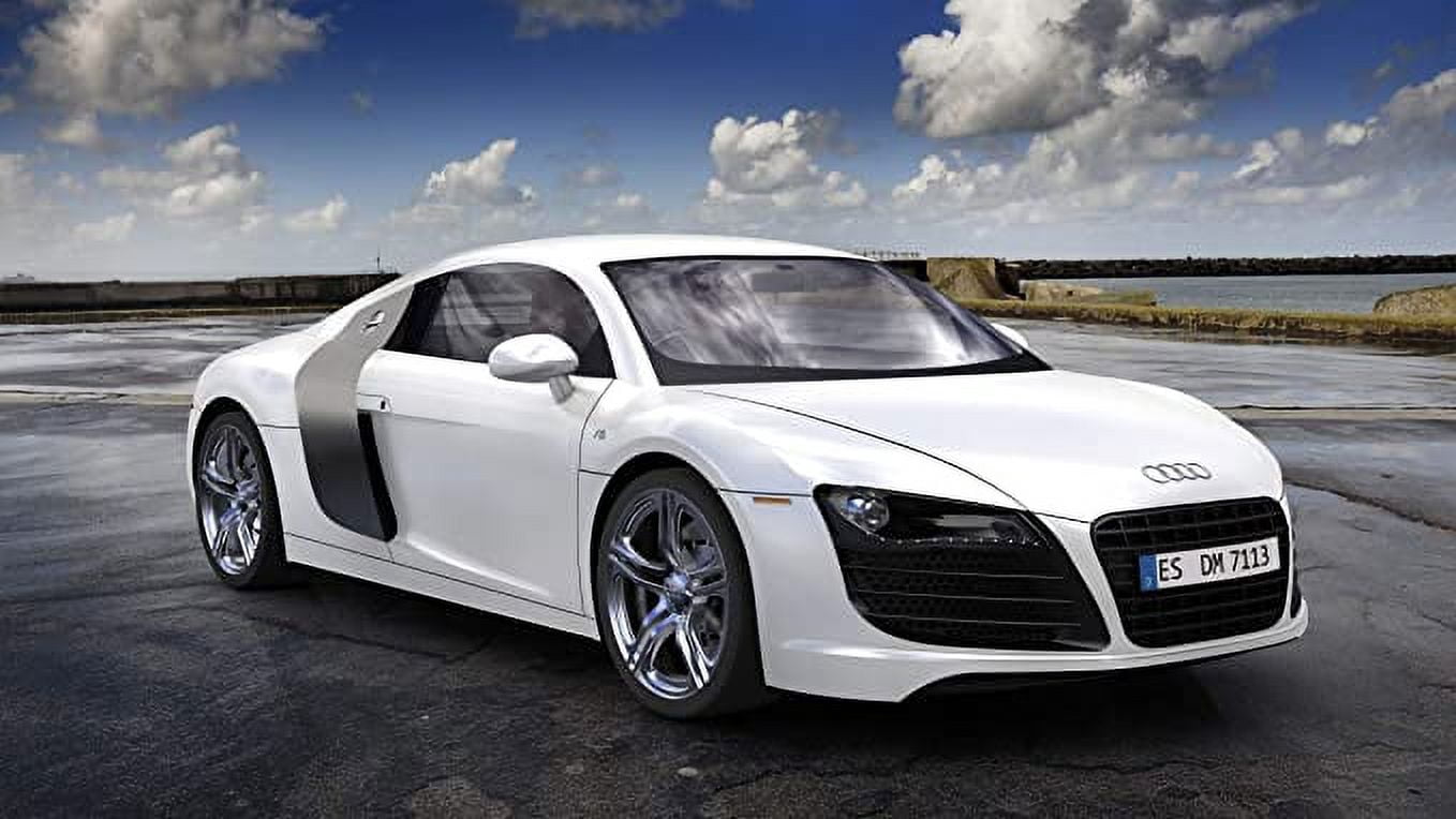 Iconic Arts Supercar Laminated Poster 24x36- Audi R8 Coupe White ...