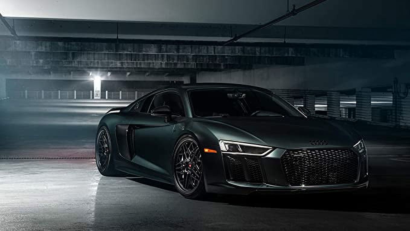 Iconic Arts Supercar Laminated Poster 24x36- Audi R8 Quattro Black ...