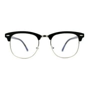 Iconic Brownline Half Rim Blue Light Blocking Computer Glasses Black Silver