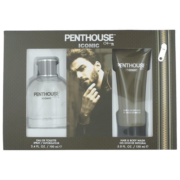 Iconic By Penthouse For Men Set: EDT Pour Homme 3.4oz+ Hair & Body Wash 5.0oz