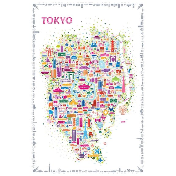 Iconic Cities-Tokyo Poster Print - Rafael Esquer (24 x 36)