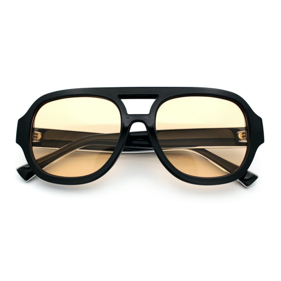 Iconic Classy Luxe Thick Metal Core Arm Racer Sunglasses Black - Beige