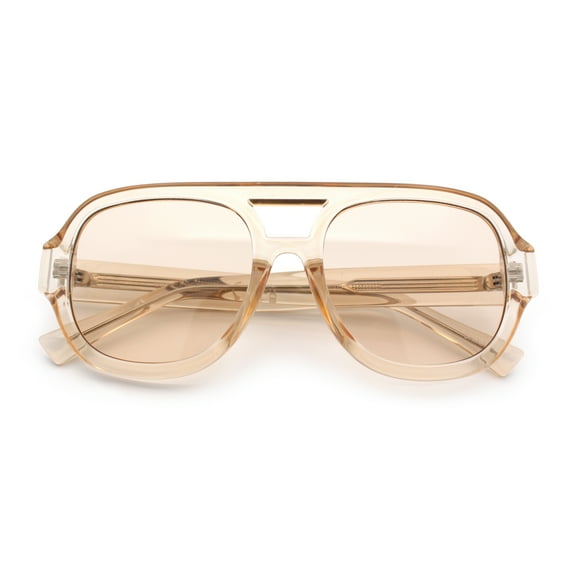 Iconic Classy Luxe Thick Metal Core Arm Racer Sunglasses Peach