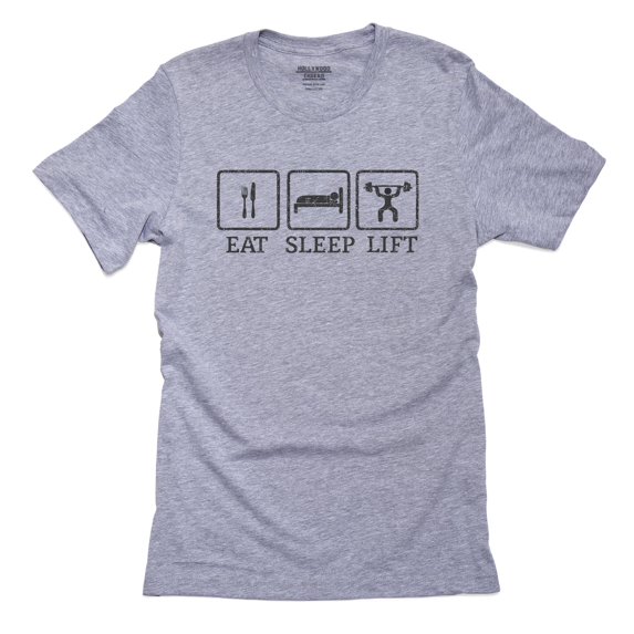 Iconic Eat Sleep Lift Weight Training Exercise Men's Grey T-Shirt