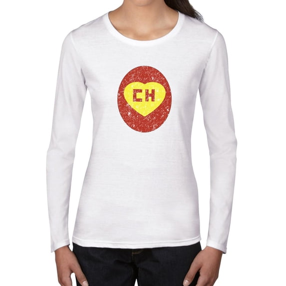 Iconic El Chapulin Colorado CH Red Yellow Women's Long Sleeve Grey T-Shirt