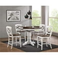 thumbnail image 1 of Iconic Furniture  42 x 42 x 60 in. Transitional X-Back Counter Height Chair Dining Set with Cocoa Brown Distressed & Cotton White Distressed Collection - 5 Piece, 1 of 1