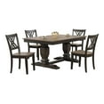 thumbnail image 1 of 5-Pc Pedestal Rubberwood Dining Set in Gray/Black Stone, 1 of 6