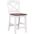 thumbnail image 1 of 24" X-Back Wood Counter Stool in Cocoa/Cotton White, 1 of 2