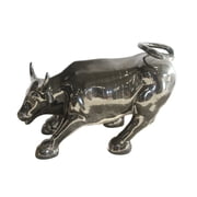 Nifao Iconic Giant Fiberglass Black Color Wall Street Bull   Garden Outdoor Decor Sculpture, 57L x 28W x 33H