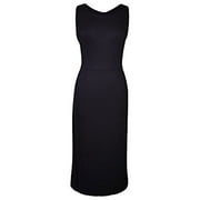 Iconic Girl Size Holly Golightly Mini Black Cotton Dress Inspired By Audrey Hepburn Style Costume (M)