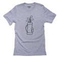 thumbnail image 1 of Iconic Golf Bag with Golf Clubs - Artistic Sketch Men's Grey T-Shirt, 1 of 2