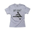 thumbnail image 1 of Iconic Got Crew? Rowing Love Graphic Design Girl's Cotton Youth Grey T-Shirt, 1 of 2