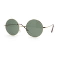 thumbnail image 1 of Iconic Hippie Musician 70s Round Circle Lens Metal Rim Sunglasses Gold - Green, 1 of 4