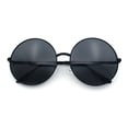 thumbnail image 1 of Iconic Hippie Oversized Round Circle Lens Boho Metal Rim Sunglasses All Black, 1 of 8