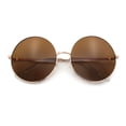 thumbnail image 1 of Iconic Hippie Oversized Round Circle Lens Boho Metal Rim Sunglasses Gold - Brown, 1 of 8