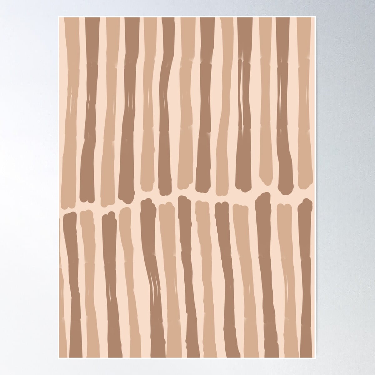Iconic Japandi Style Beige Minimalist Stripes Pattern Poster Wall Art ...
