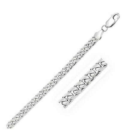 Iconic Jewels D104444-22 5.8 mm 14k White Gold Solid Miami Cuban Chain - Size 22 in.
