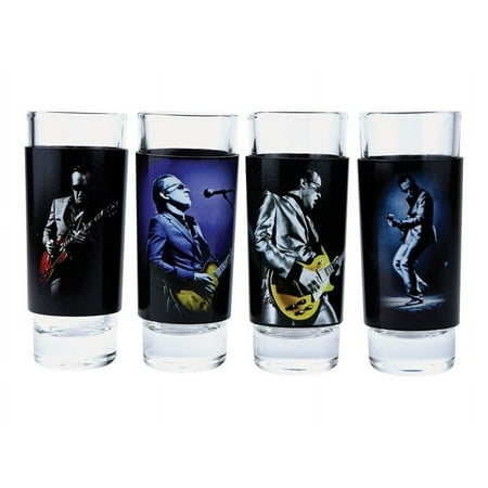 Iconic Joe Bonamassa 4-Piece Shot Glass Set - Lithos Collection 1 & 2