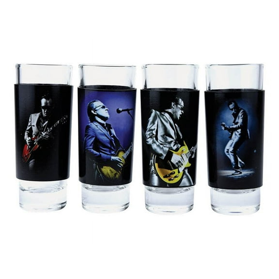 Iconic Joe Bonamassa 4-Piece Shot Glass Set - Lithos Collection 1 & 2