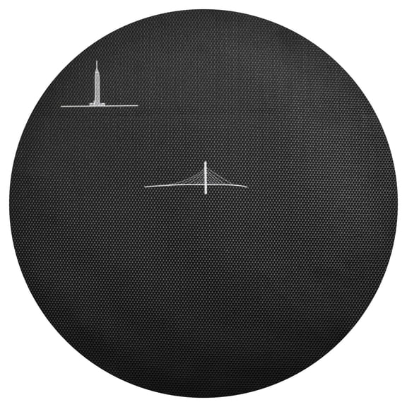 Iconic Landmarks and Bridge 15.4in Diameter PVC Plate Mat, Heat-Resistant and Cuttable, Kitchen Decor