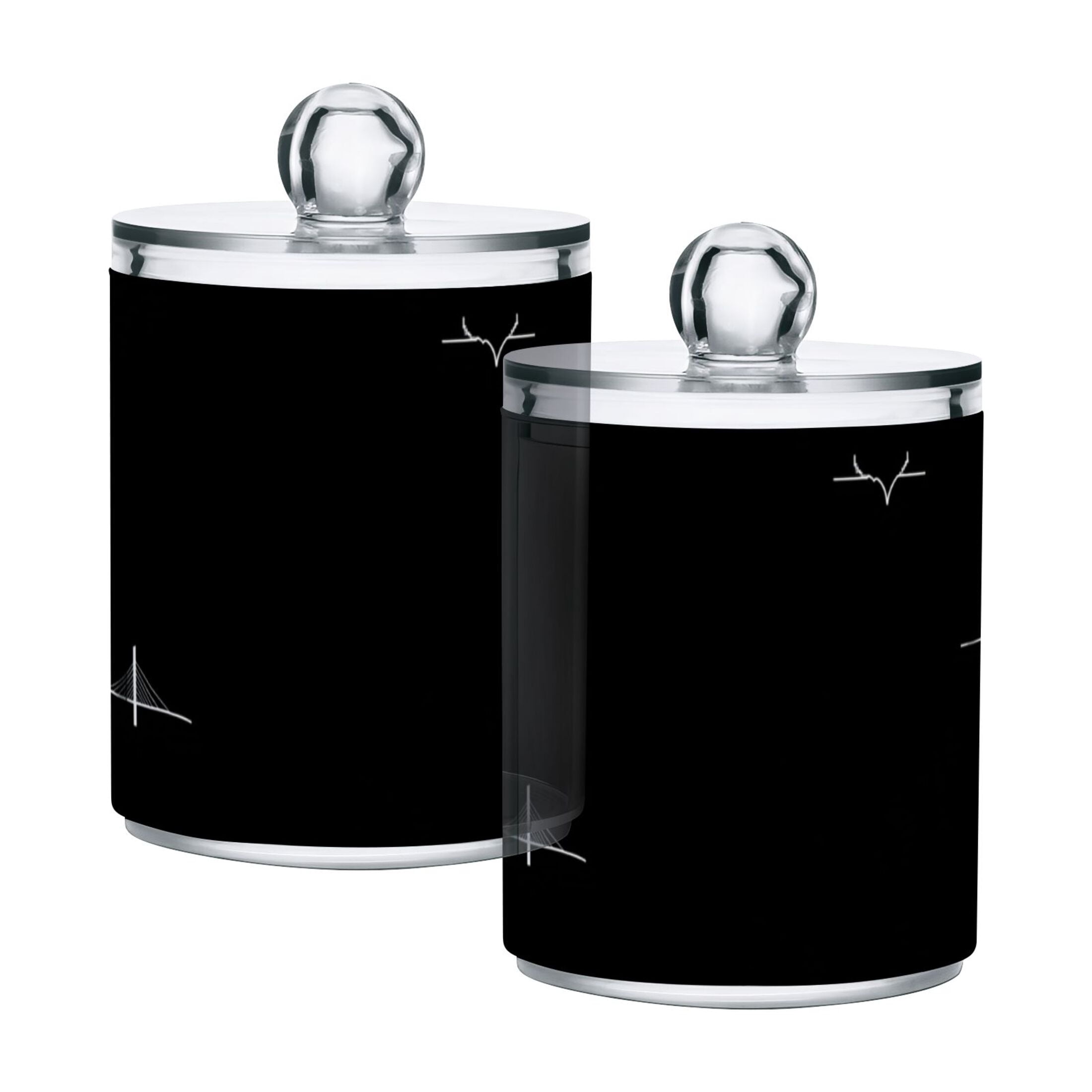 Iconic Landmarks and Bridge Cotton Swabs Cans Translucent Plastic ...