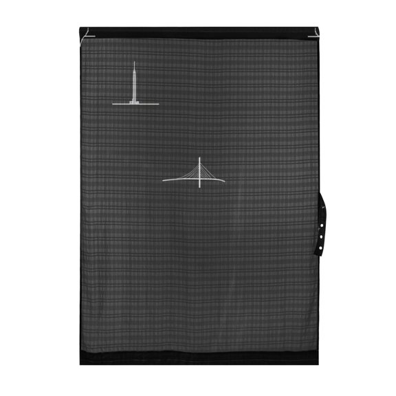 Iconic Landmarks and Bridge Door Curtain 25x40in Privacy Mesh with UV Protection Tie Back Rod Pockets