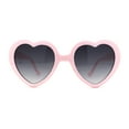 thumbnail image 1 of Iconic Large Bubble Heart Shape Cute Plastic Sunglasses Pink Smoke, 1 of 4