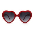 thumbnail image 1 of Iconic Large Bubble Heart Shape Cute Plastic Sunglasses Red Smoke, 1 of 4