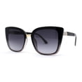 thumbnail image 1 of Iconic Metal Bridge Large Cat Eye Plastic Chic Fashion Sunglasses Black Slate Smoke, 1 of 4