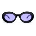 thumbnail image 1 of Iconic Minimal Thick Plastic Mod Oval Fashion Sunglasses Black - Purple, 1 of 4