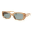 thumbnail image 1 of Iconic Mod Rounded Rectangular Minimal Plastic Sunglasses Dark Beige - Black, 1 of 4