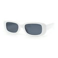 thumbnail image 1 of Iconic Mod Rounded Rectangular Minimal Plastic Sunglasses White - Black, 1 of 4