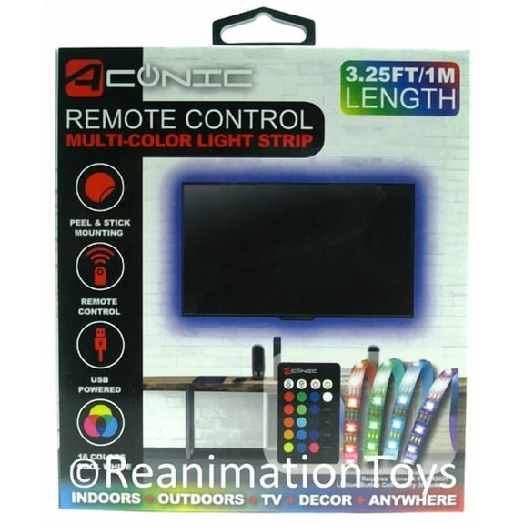 Iconic Multi-Color Led Light Strip W/Remote 3.25 Tv Modern Room Decor New In Box