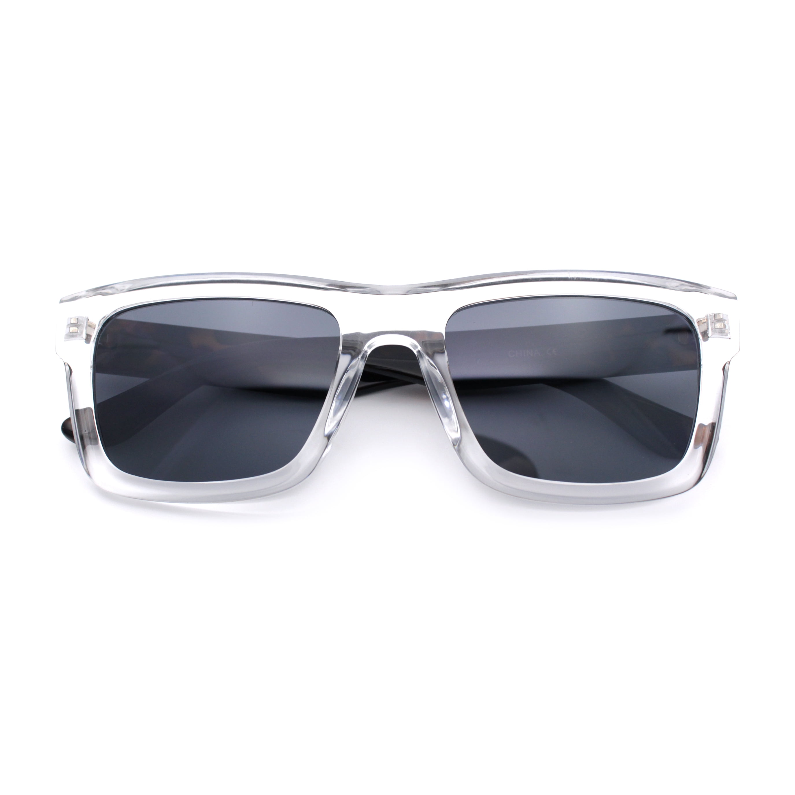 Iconic Narrow Rectangular Thick Horn Rim Plastic Minimal Sunglasses ...