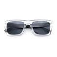 thumbnail image 1 of Iconic Narrow Rectangular Thick Horn Rim Plastic Minimal Sunglasses Clear Tortoise - Black, 1 of 6