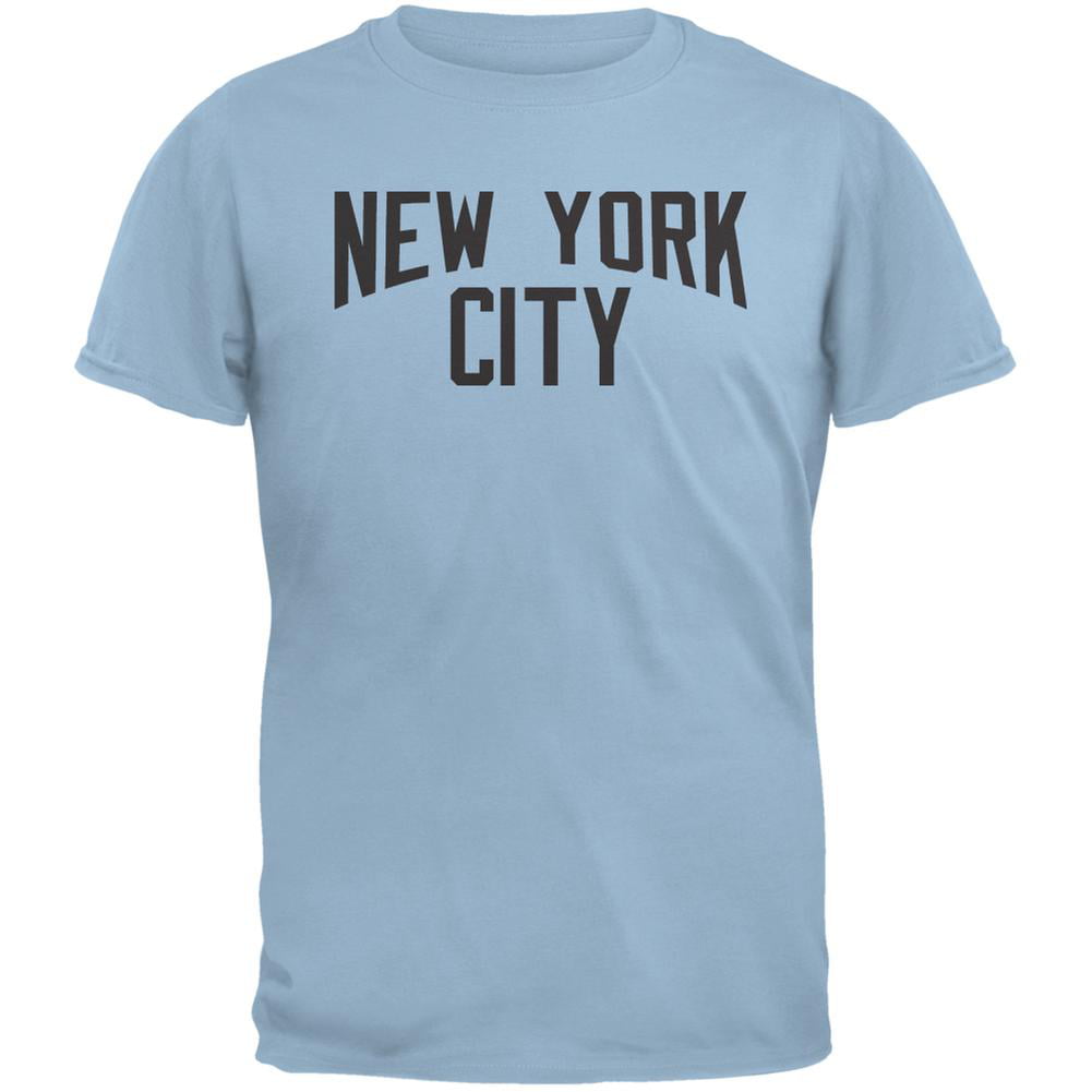 Iconic New York City Light Blue Adult T-Shirt - Large 