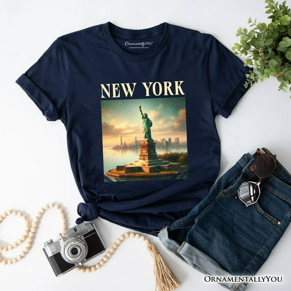 Iconic New York State Statue of  Liberty T-Shirt, Patriotic American Landmark Tee and Heritage Souvenir
