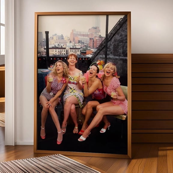 Iconic Nyc Girls Luxury Female Friendship Wall Art City Fashion Poster, Unframed Poster Size 8x12